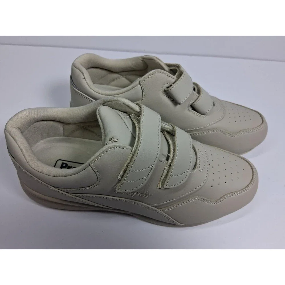 New Propet Tour Walker Strap Women’s Size 7 M Beige Leather Walking Shoes WA2093
